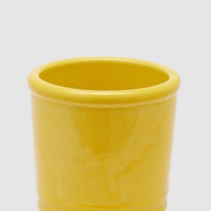 Macetero cerámica vidriado amarillo
