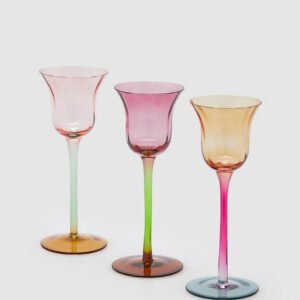 Portavelas con pie pequeño tulipán