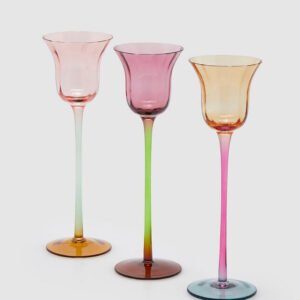 Portavelas con pie grande tulipán